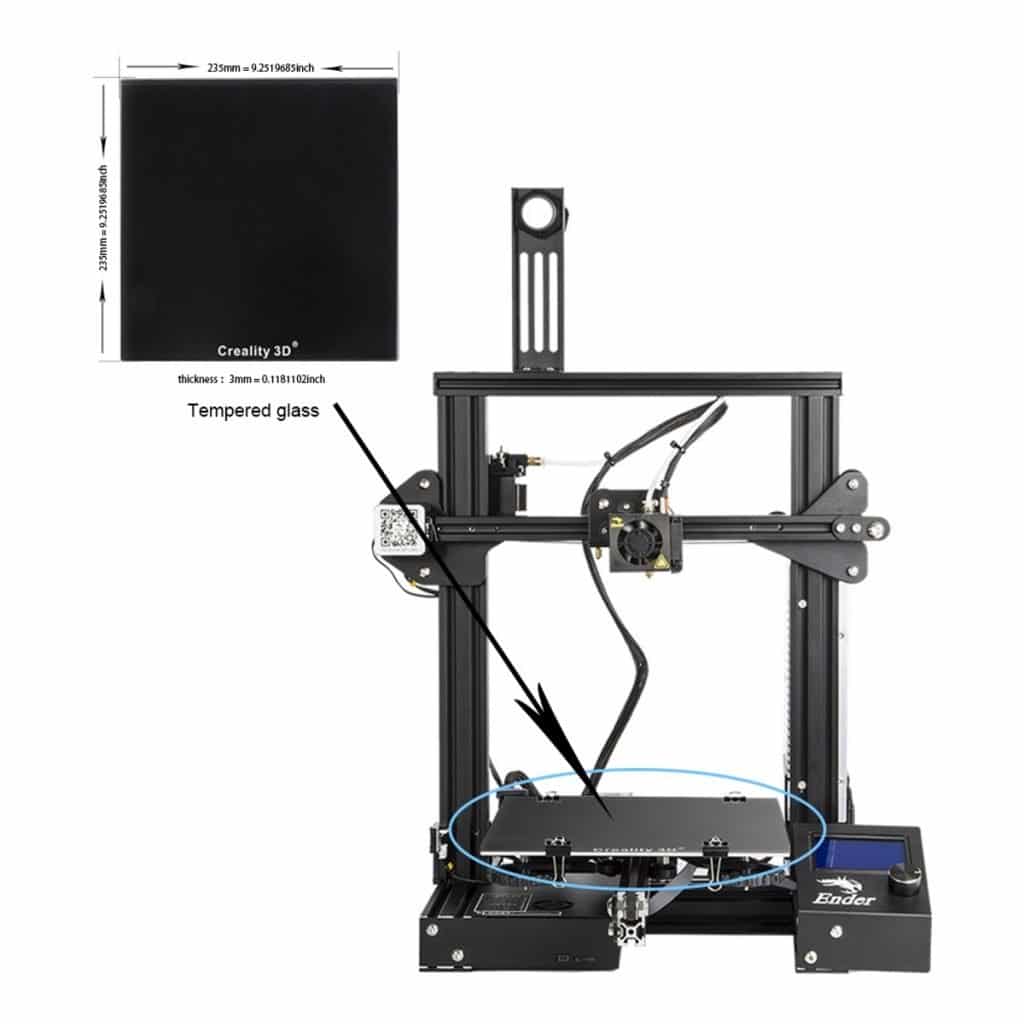Køb Creality 3D Ender3 Glass Plate with special chemical coating 235 x