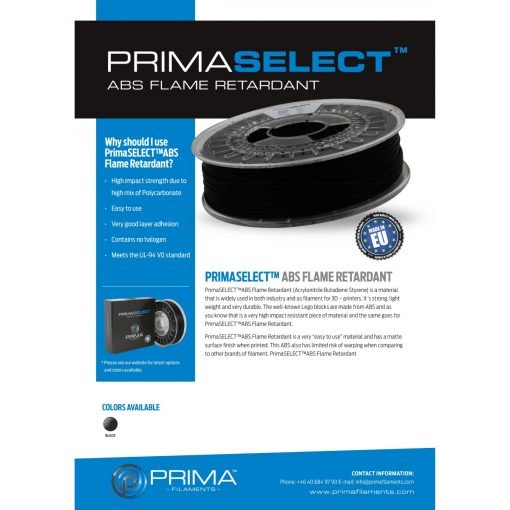 PrimaSelect ABS+ Flame Retardant - 1.75mm - 500 g - Black